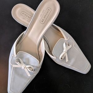 Coach light blue leather mules, size 11